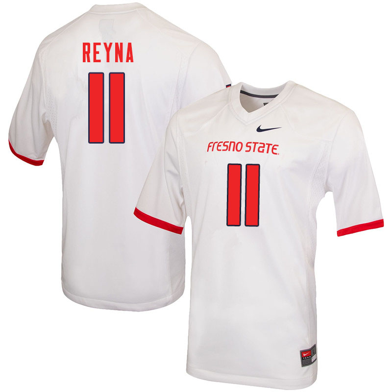 Men #11 Jorge Reyna Fresno State Bulldogs College Football Jerseys Sale-White - Click Image to Close